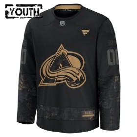 Dresovi Colorado Avalanche 2024-25 Fanatics Military Appreciation Practice Custom Crno - Dječji